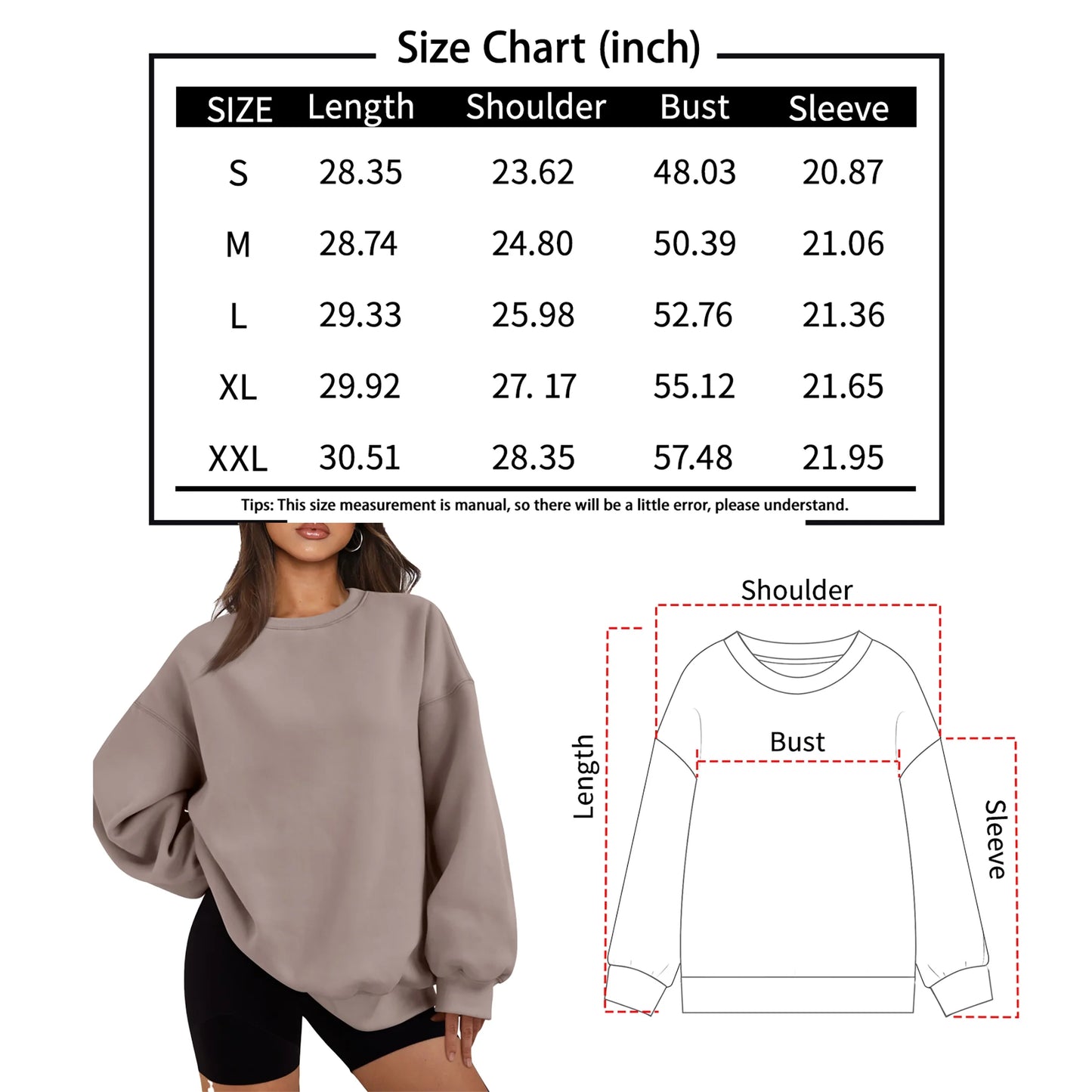 Oversized Sweatshirts for Women Crewneck Y2K Hoodies Sweaters Casual Tops Comfy Fall Fashion Pullover Outfits Winter Clothes 2025