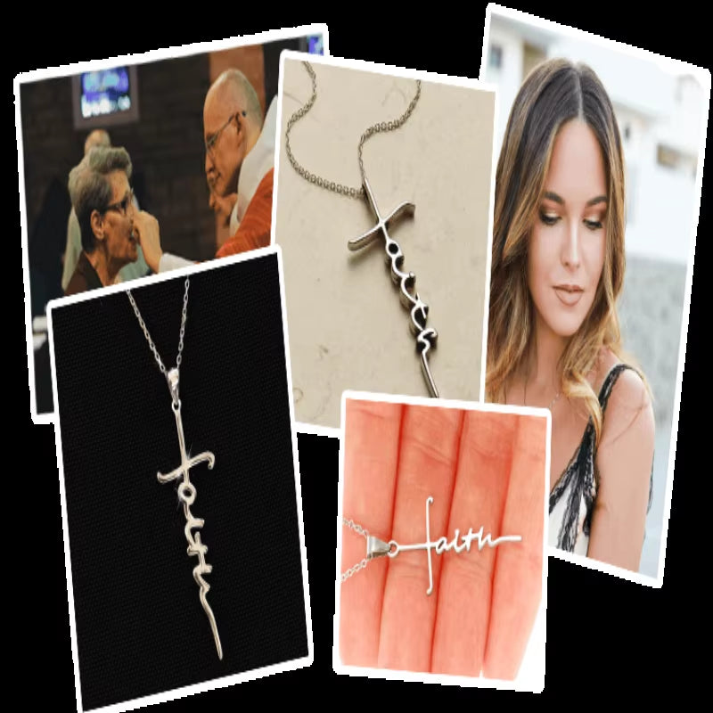 Stainless Steel Custom Cross Name Necklace Chain Letter Choker Necklace for Women Fashion Jewelry Gift